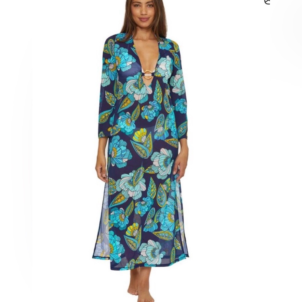 💙🩵TRINA TURK💙🩵Pirouette Flowing Maxi Dress Cover-up  Large🏝️